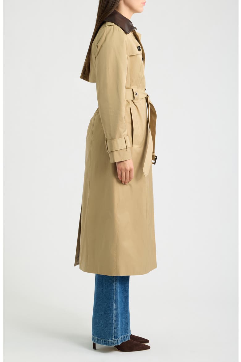 Double Breasted Trench Coat, Alternate, color, KHAKI