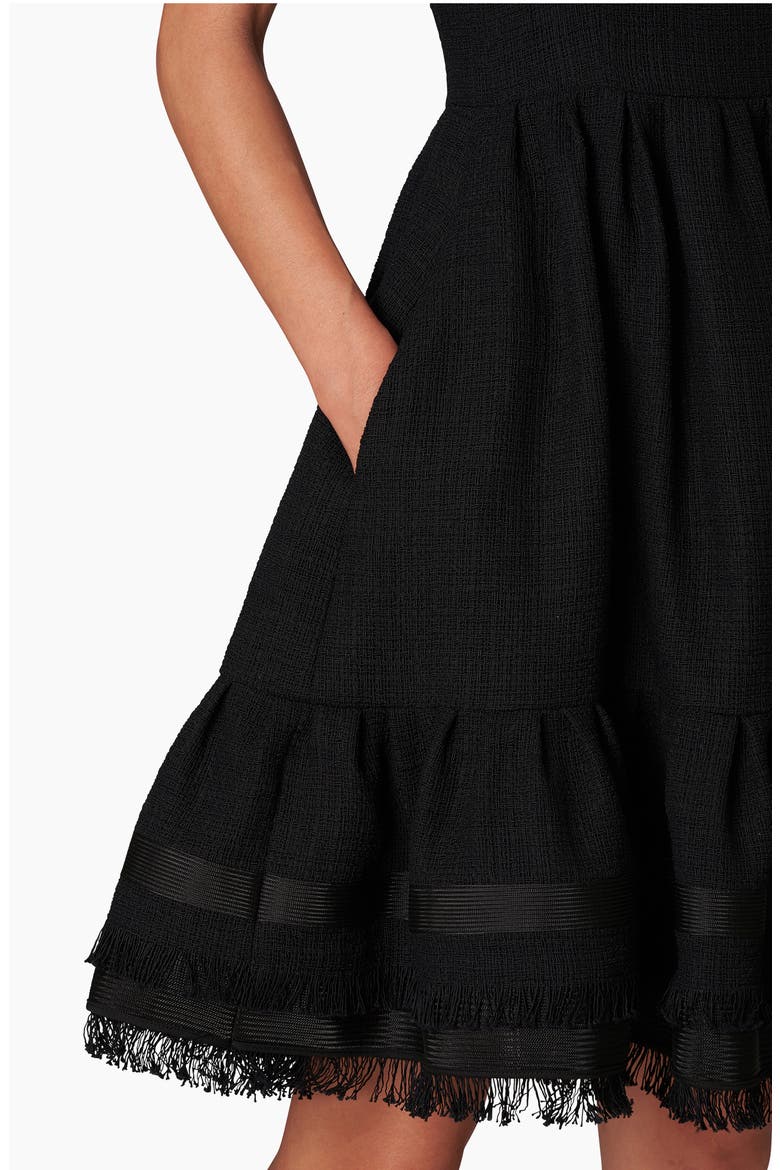 Ruffle A-Line Dress, Alternate, color, BLACK