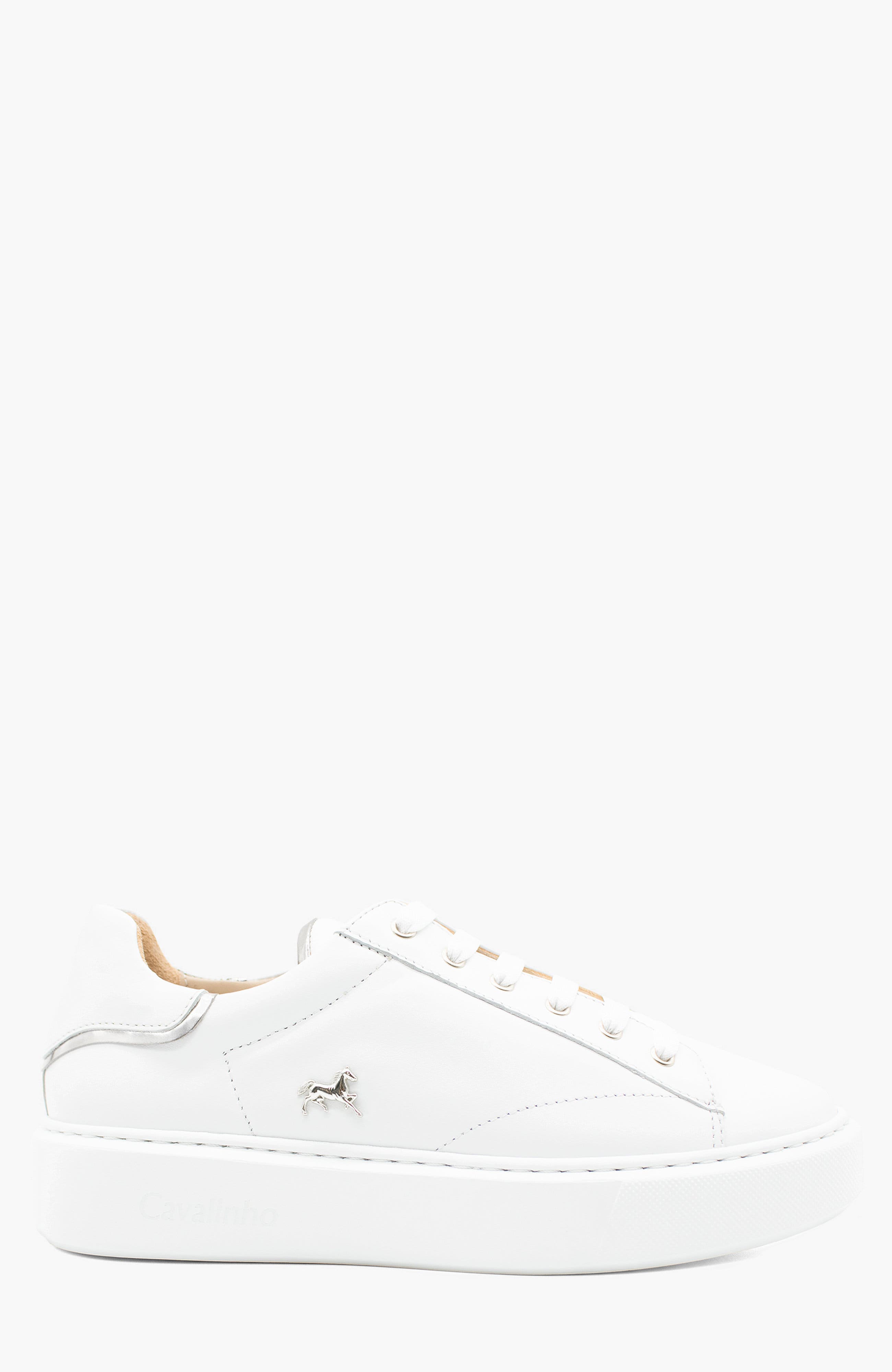 Spirit Leather Sneakers, Main, color, White / Silver