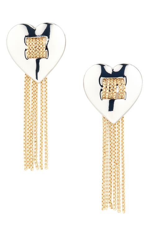 Sweetheart Fringe Drop Earrings