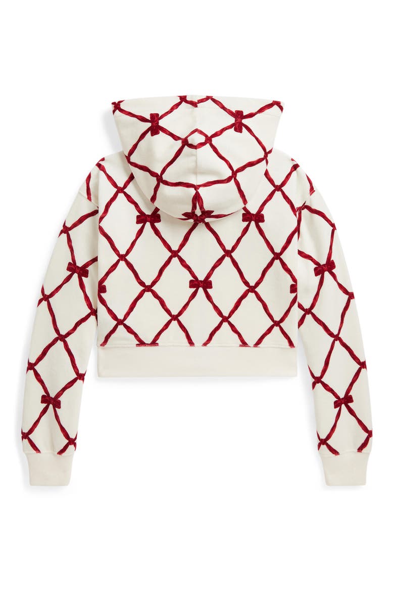 Kids' Velour Boxy Hoodie, Alternate, color, WHITE MULTI