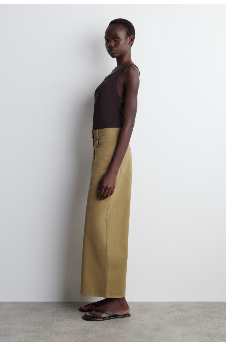COS Cotton Cropped Wide-Leg Trousers, Alternate, color, Camel