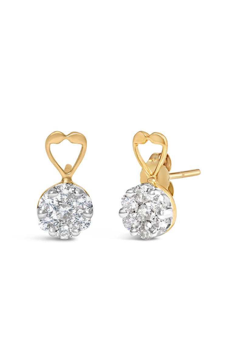 14K Yellow Gold 1ct. TDW RoundDiamond Earrings, Alternate, color, Yellow