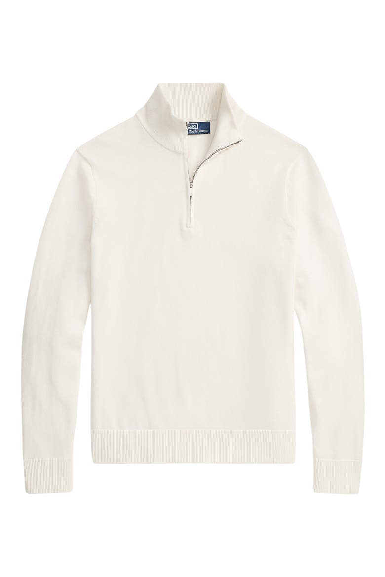 Quarter Zip Cotton Sweater, Alternate, color, WHITE
