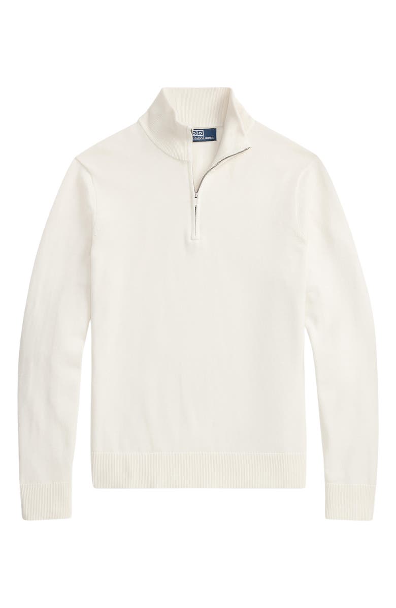 Polo Ralph Lauren Quarter Zip Cotton Sweater, Alternate, color, White