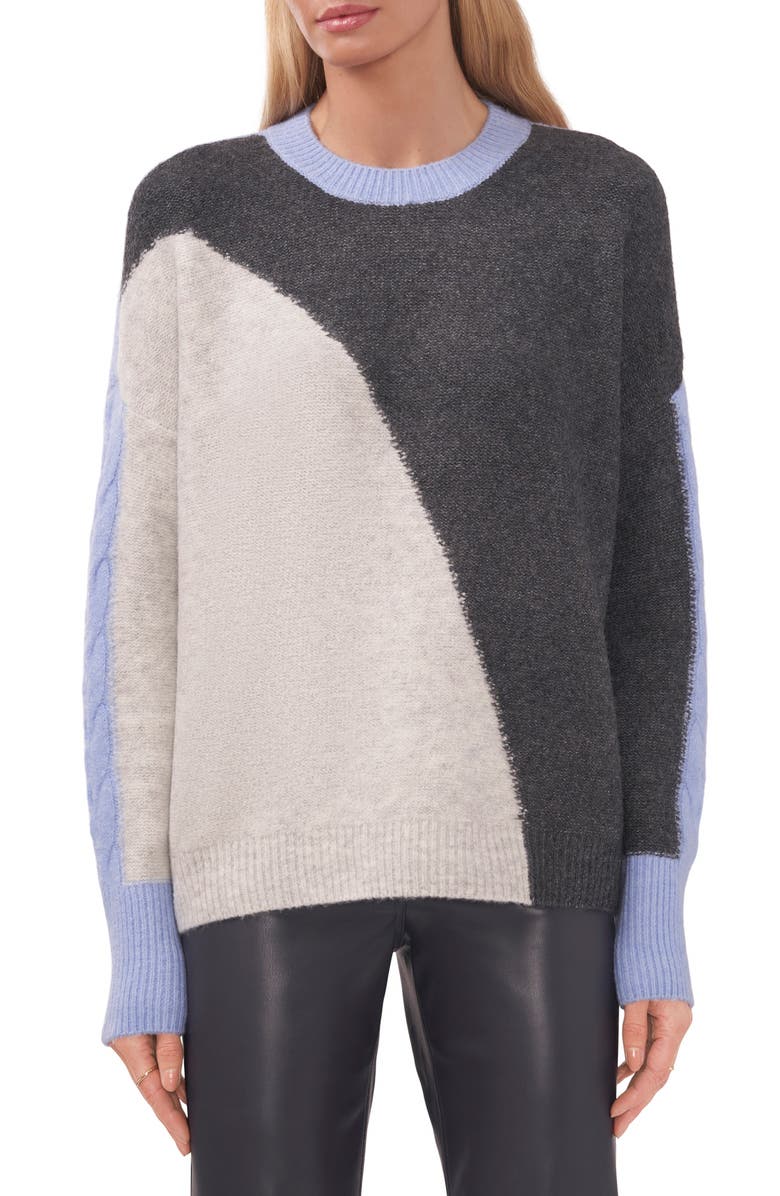 Halogen<sup>®</sup> Cable Coard Colorblock Sweater, Main, color, 