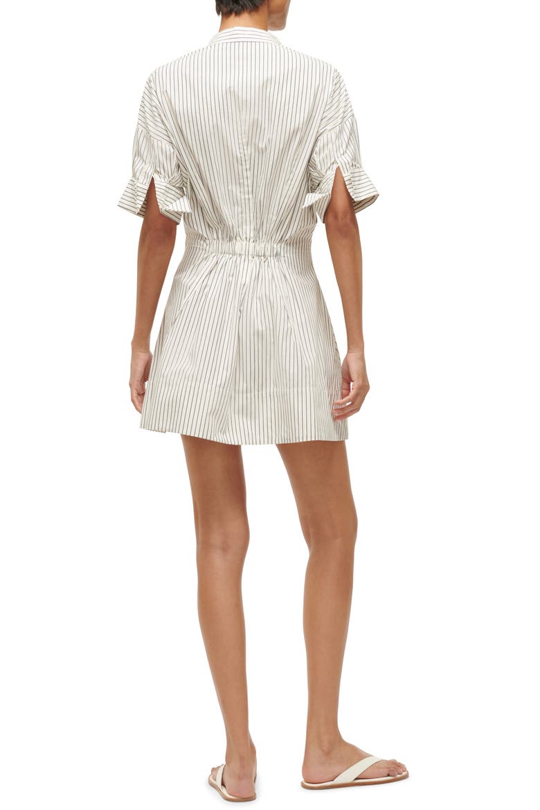 Lorenza Stripe Stretch Cotton Mini Shirtdress, Alternate, color, IVORY MICRO STRIPE