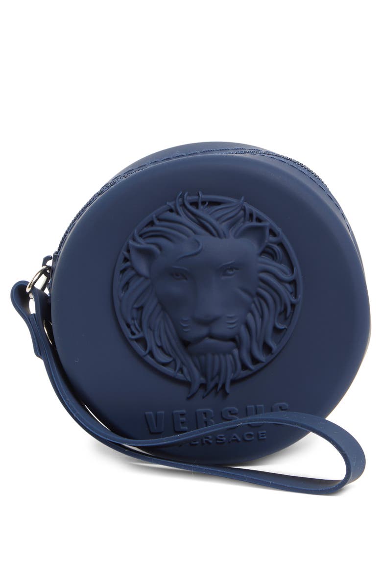 VERSUS Versace Fire Island Lion Silicone Strap Watch, 44mm, Alternate, color, Blue
