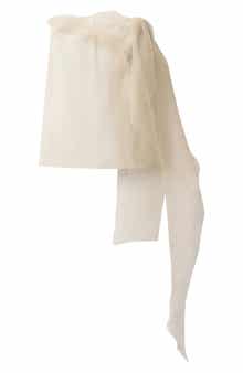 MANGO Strapless Mixed Media Chiffon Dress