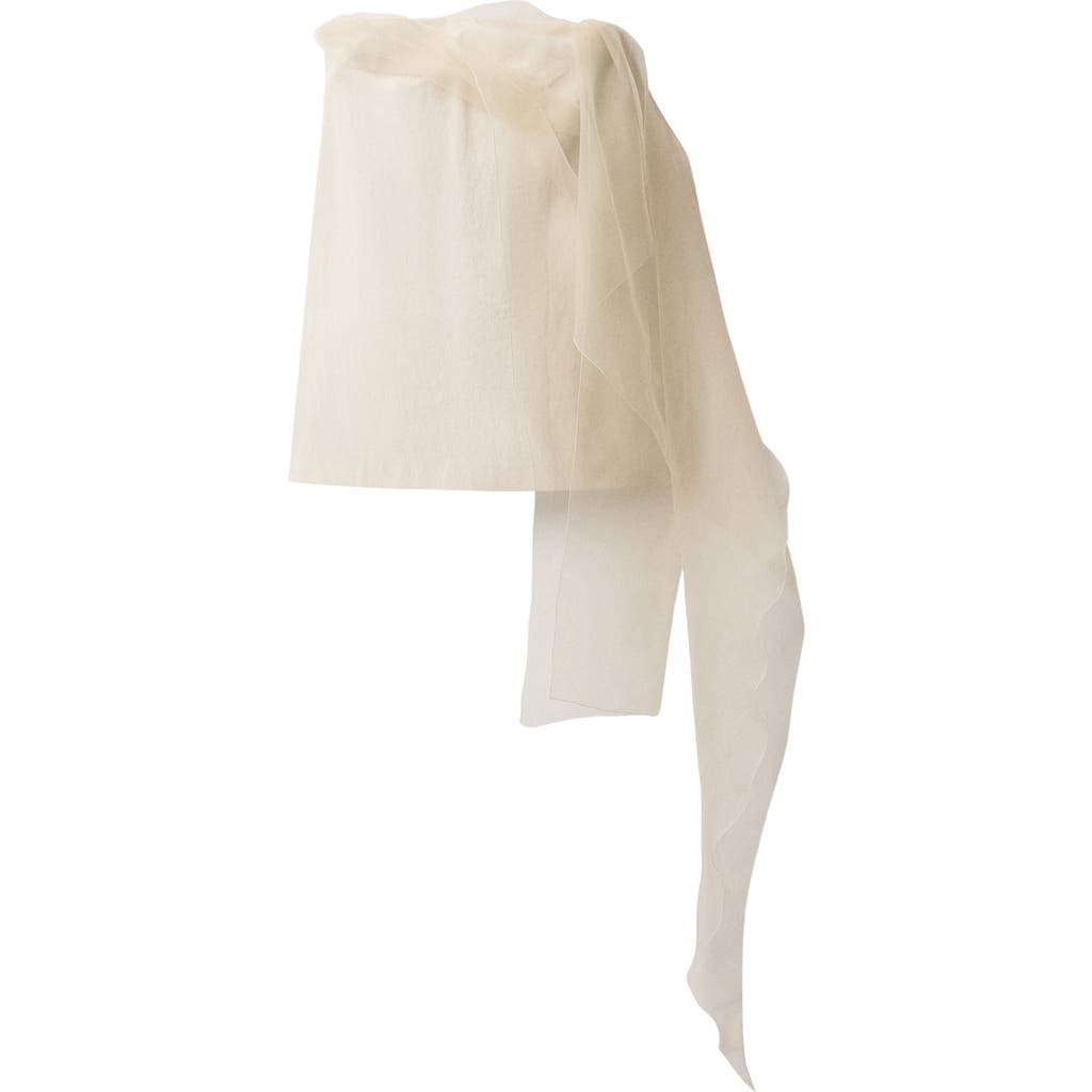 Mango Strapless Mixed Media Chiffon Dress