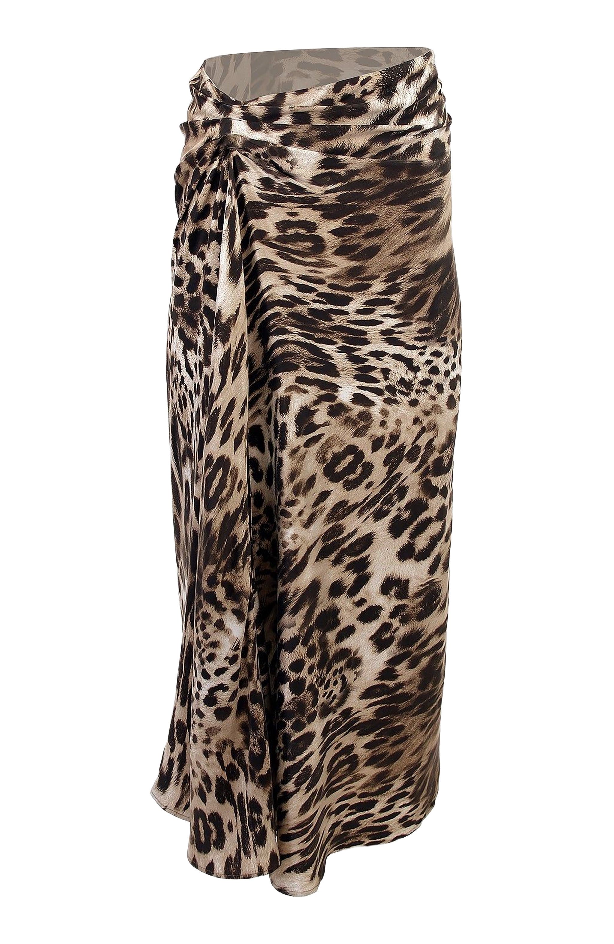 THEO The Label Danae Leopard Print Ruched Skirt (Women) | Nordstrom