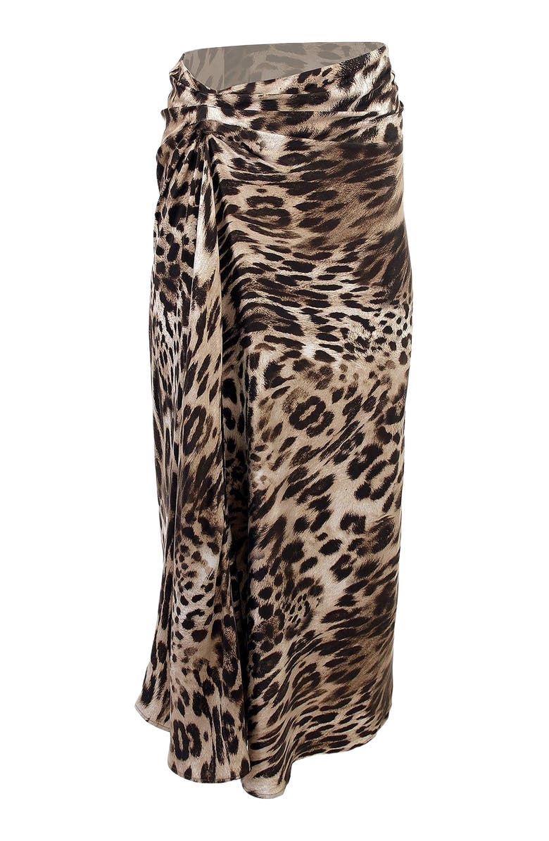 THEO The Label Danae Leopard Print Ruched Skirt, Alternate, color, Leopard
