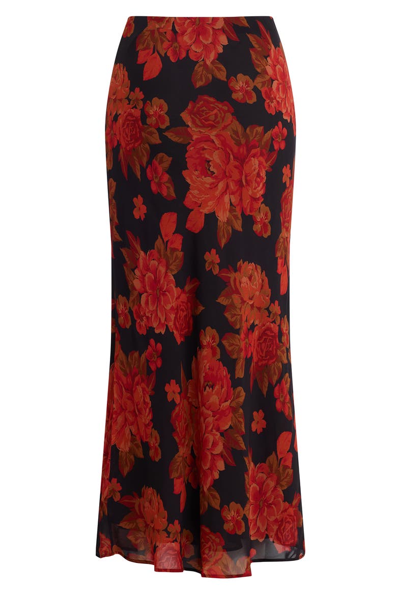 The Favorite Midi Skirt, Alternate, color, WINE FLORAL