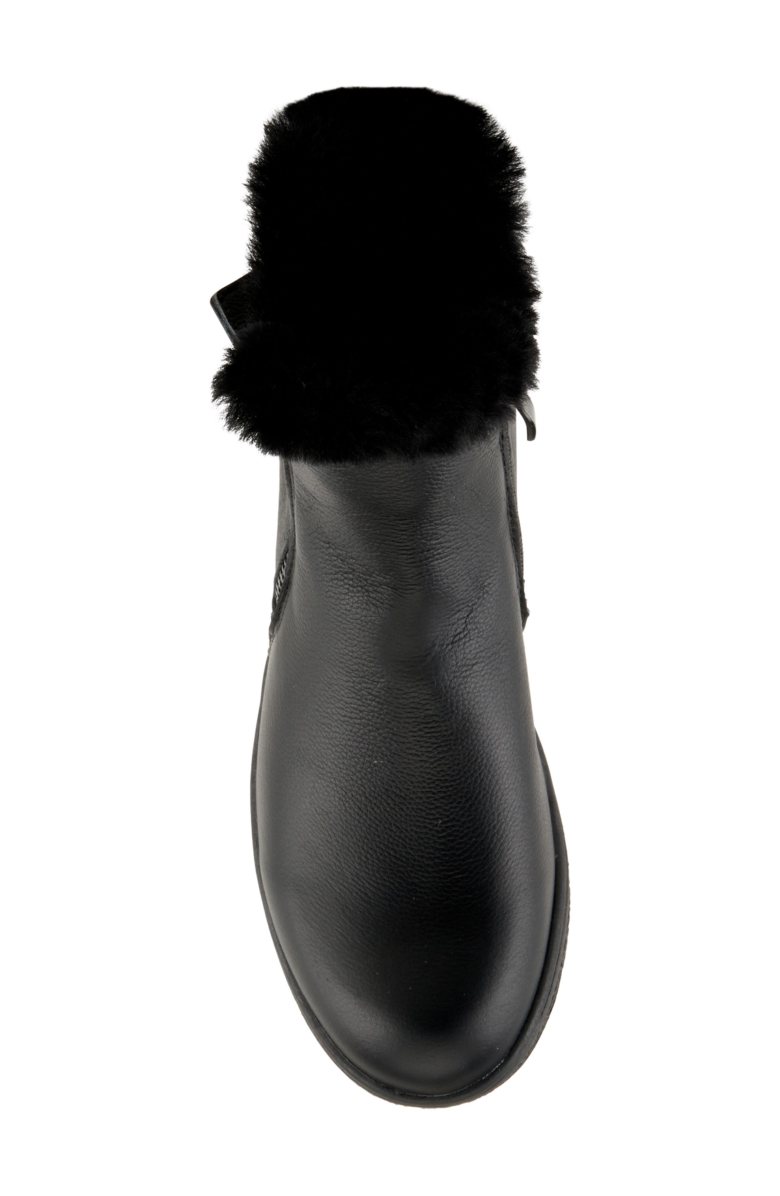 Spring Step Republic Water Resistant Bootie With Faux Fur Trim, Alternate, color, Black