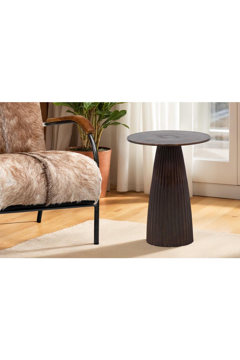 Apollo Fluted Side Table, Alternate, color, Antique Bronze