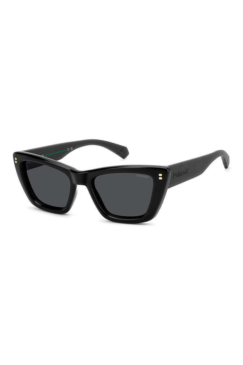 54mm Polarized Cat Eye Sunglasses, Alternate, color, BLACK/ GREY PZ