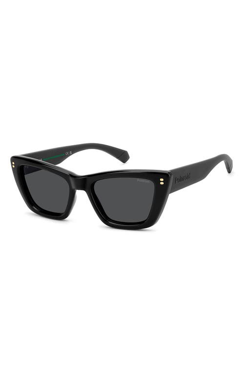 Polaroid 54mm Polarized Cat Eye Sunglasses In Black