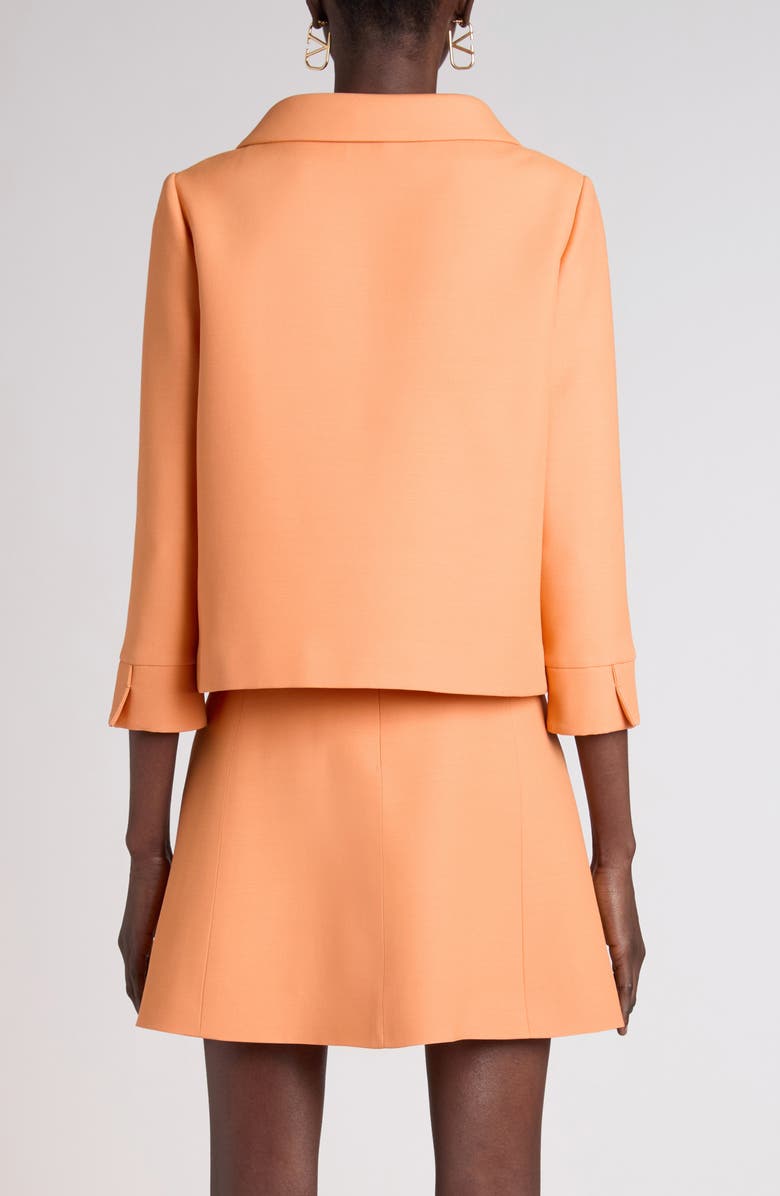 Valentino Garavani Wool & Silk Crepe Couture Jacket, Alternate, color, Orange