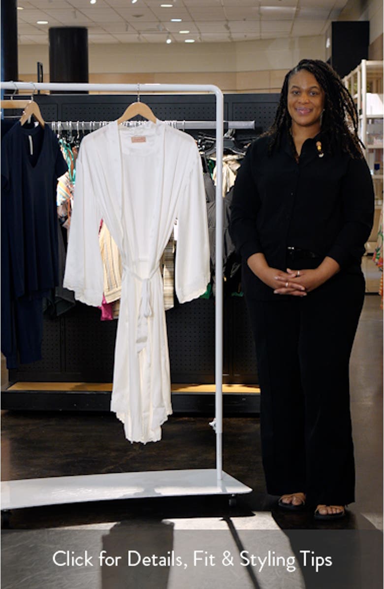 Camille Lace Trim Silk Robe, sales video thumbnail