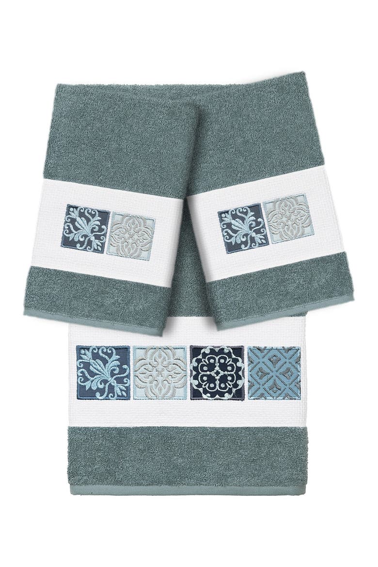 Vivian 3-Piece Embellished Towel - Teal, Main, color, TEAL