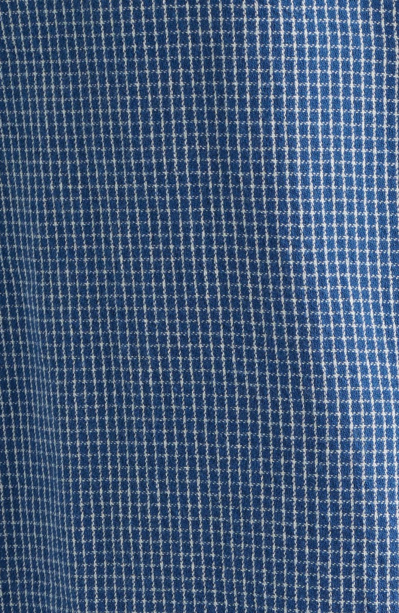 Topman Check Relaxed Fit Cotton Flannel Button-Up Shirt, Alternate, color, Blue