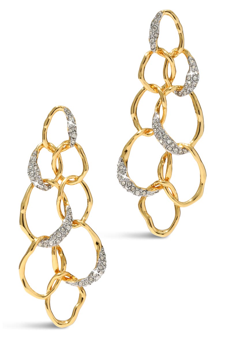 Solanales Crystal Linked Orb Drop Earrings, Main, color, CRYSTALS