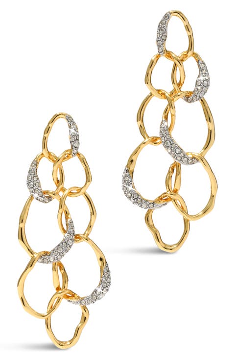 Solanales Crystal Linked Orb Drop Earrings
