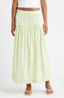 Topshop Ruffle Seam Poplin Maxi Skirt