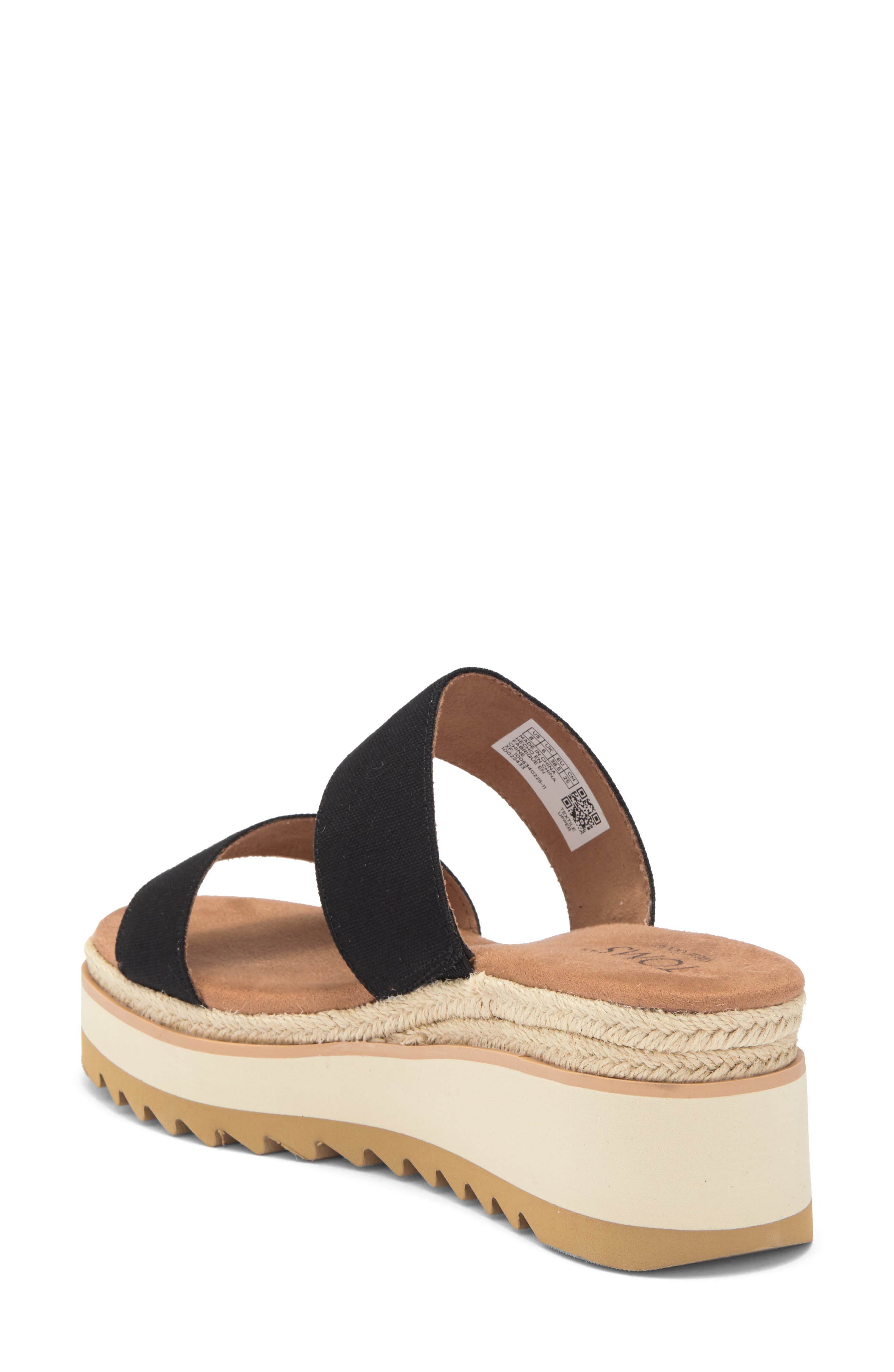 TOMS Lilo Platform Wedge Sandal, Alternate, color, Black