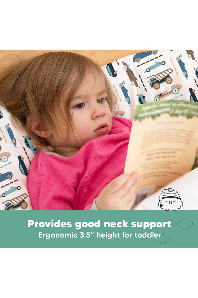 Toddler Pillow with Pillowcase, Alternate, color, Vroom