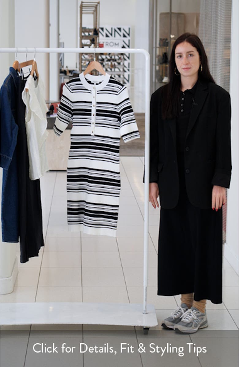 Nora Stripe Henley Rib Knit Minidress, sales video thumbnail