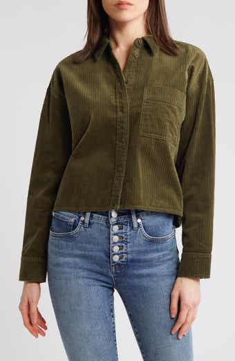 Variegated Corduroy Button-Up Shirt