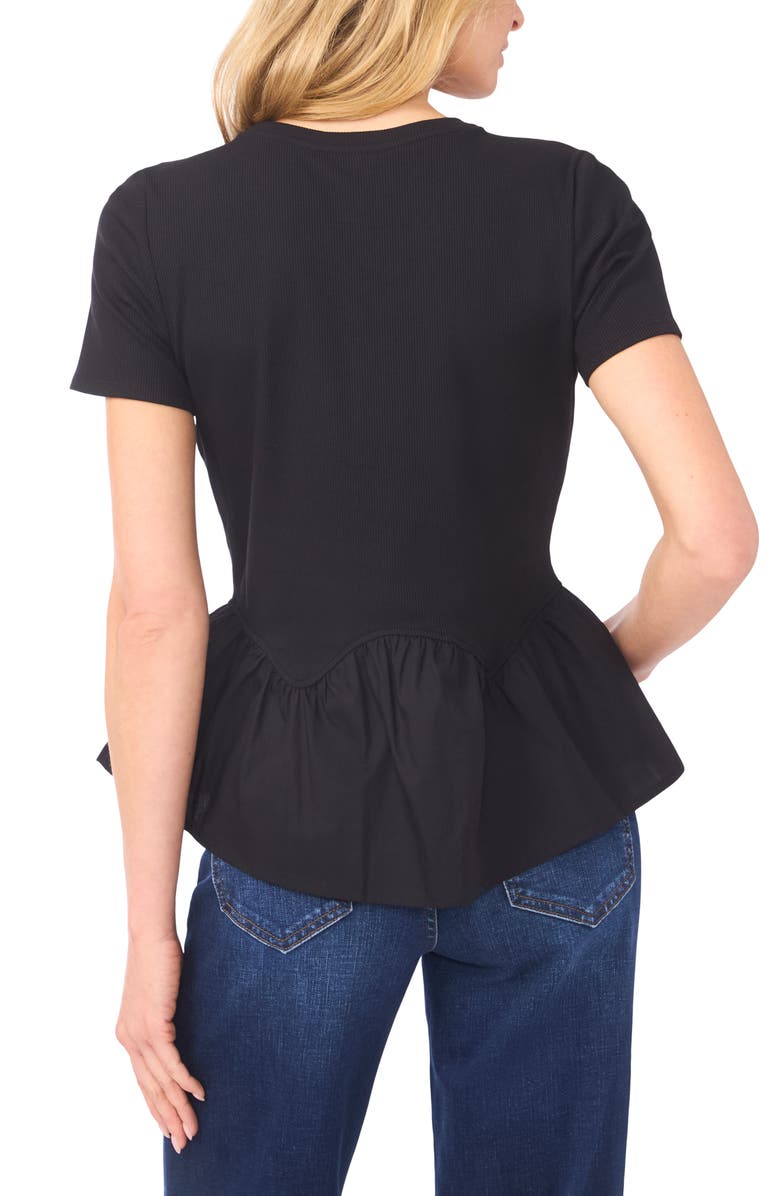 CeCe Crewneck Peplum Shirt, Alternate, color, 