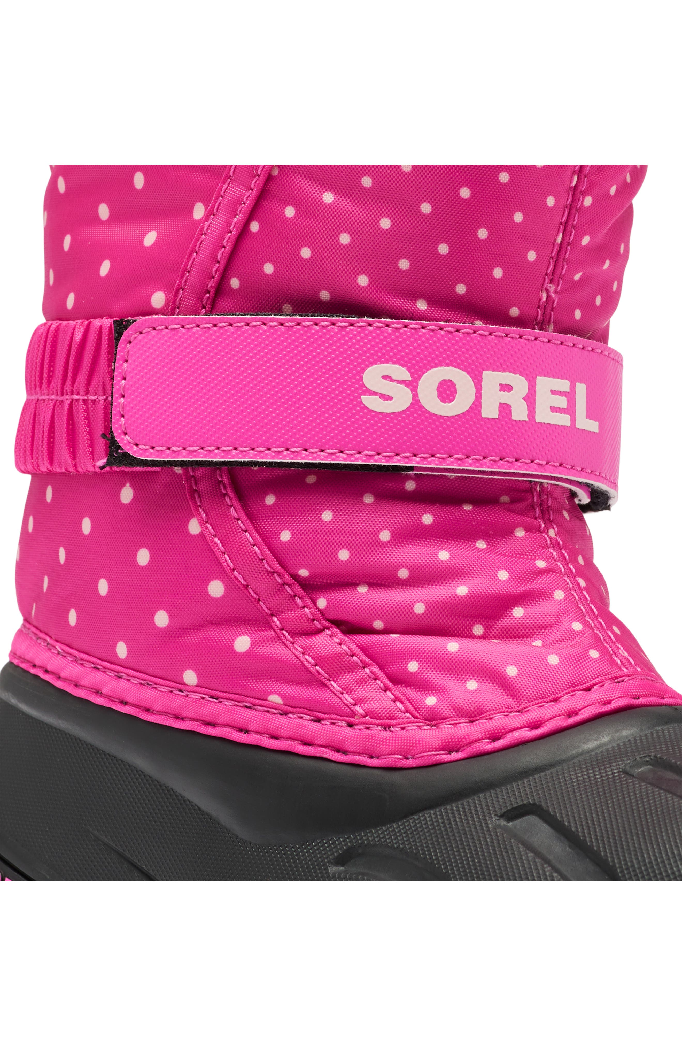 SOREL Kids' Flurry Waterproof Snow Boot, Alternate, color, Fuchsia Fizz/ Black
