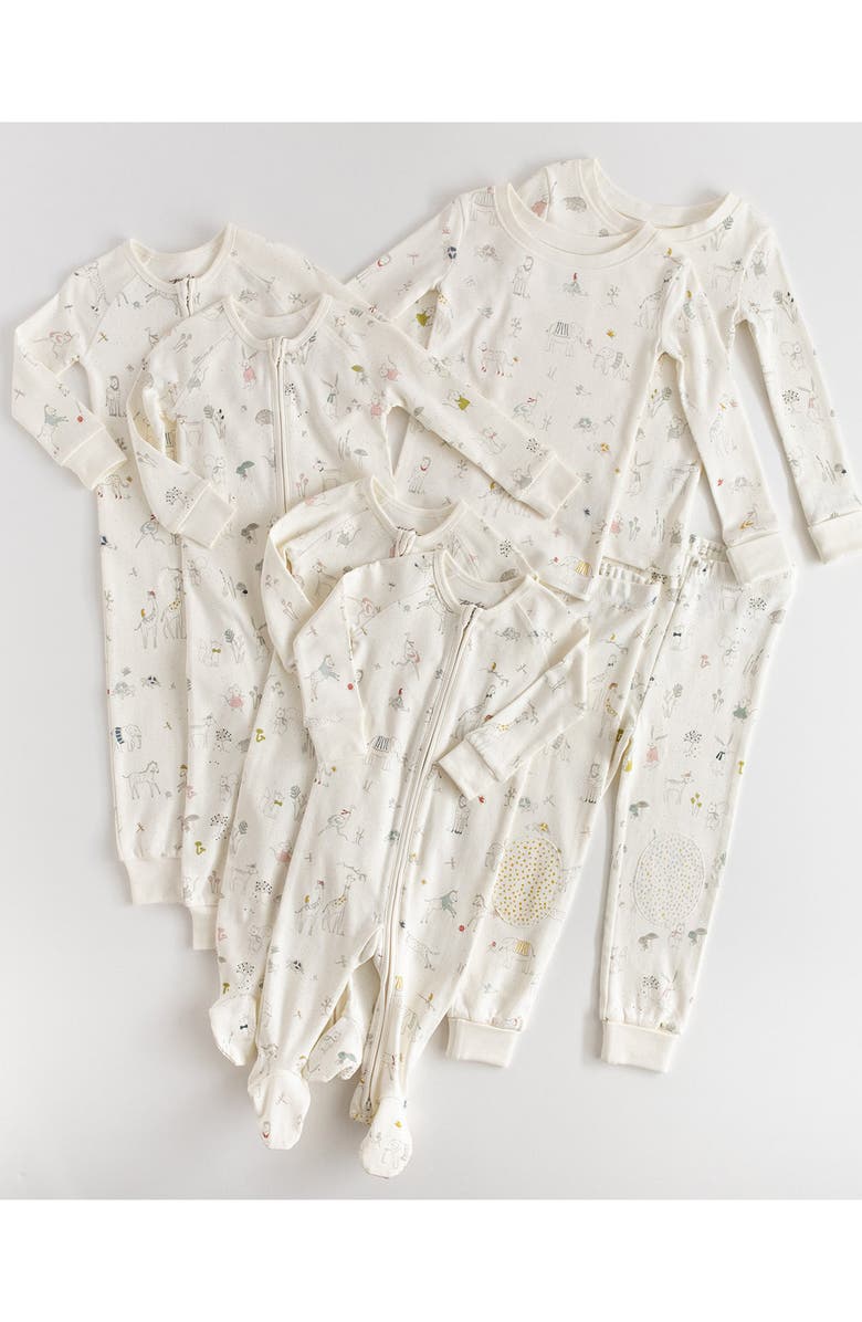 Pehr Magical Forest Zip Fitted Organic Cotton One-Piece Pajamas, Alternate, color, Magical Forest