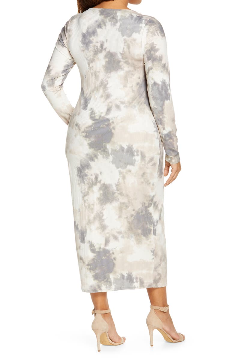 Fourteenth Place Button-Up Long Sleeve Knit Midi Dress, Alternate, color,