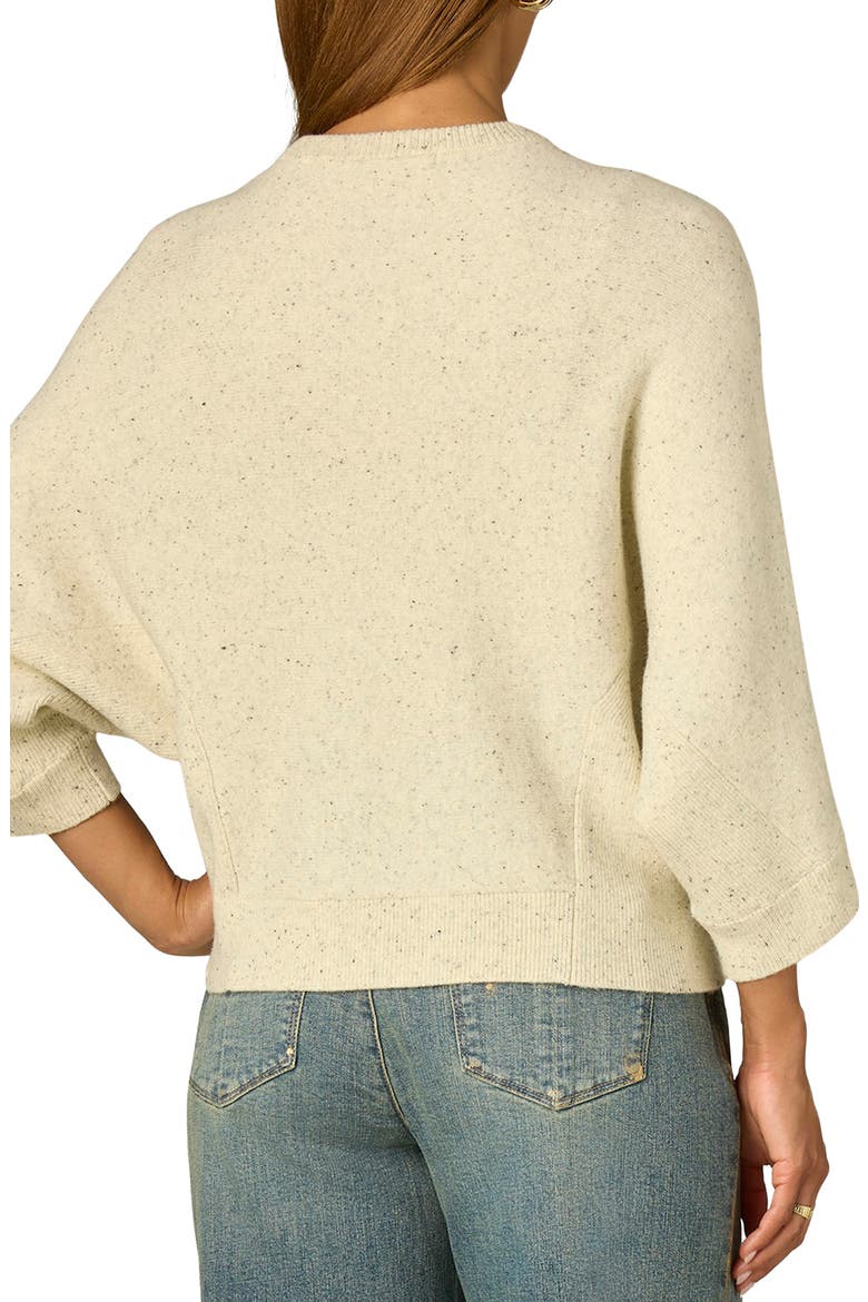 Dolman Sleeve Crewneck Sweater, Alternate, color, CREAM/ BLACK