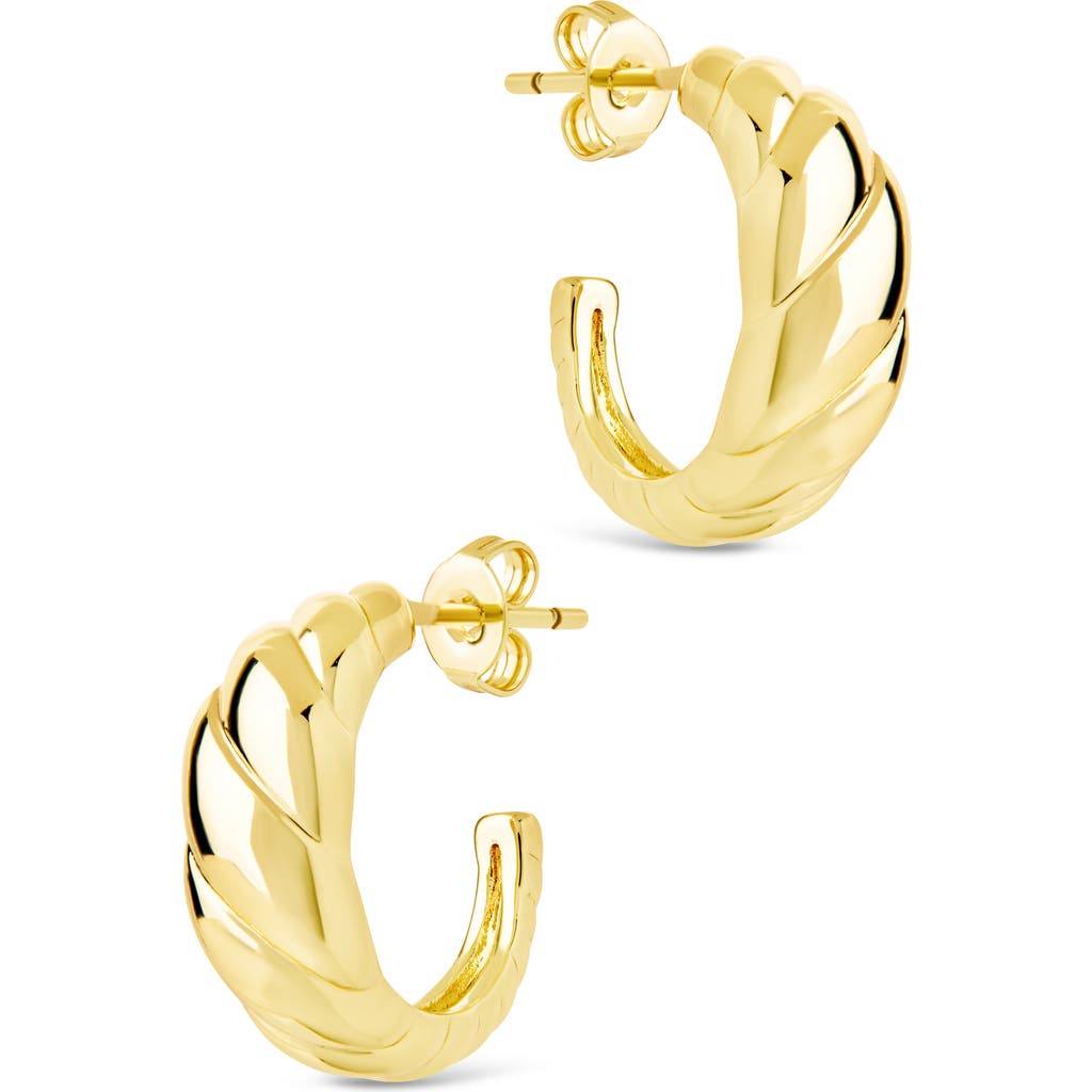 Sterling Forever Preston Tapered Croissant Hoop Earrings
