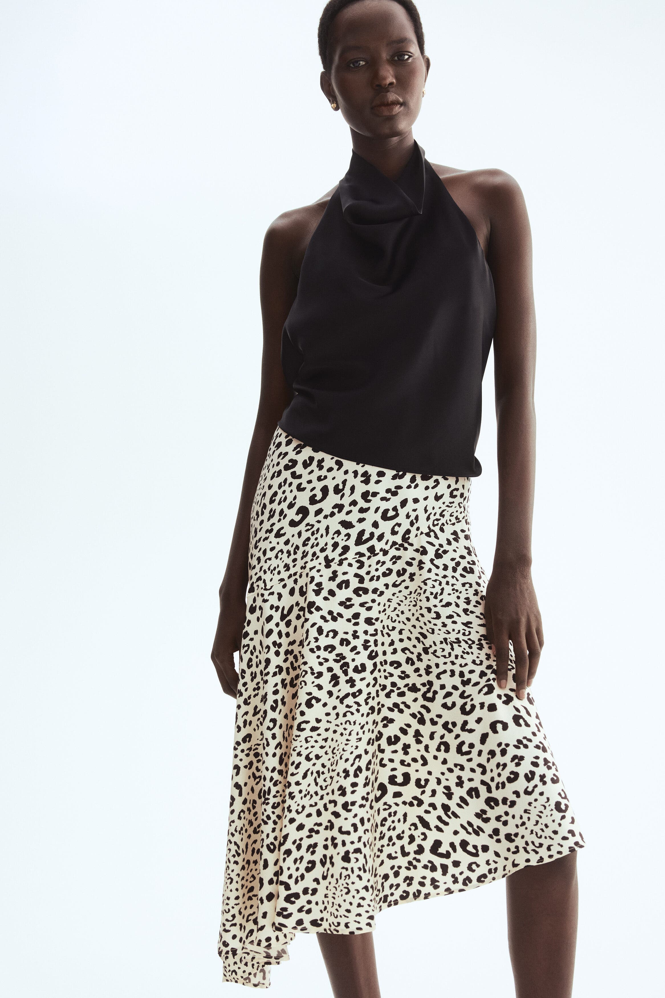 Asymmetric viscose skirt - image 2