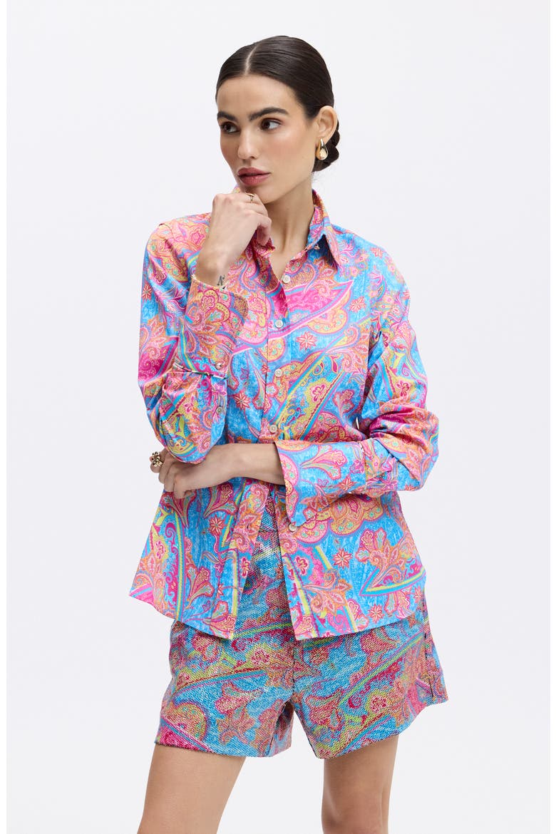 Priscilla Long Sleeve Woven Shirt, Alternate, color, BLUE MULTI