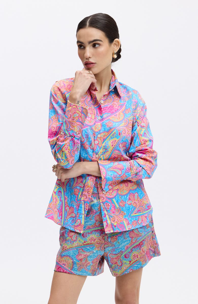 Robert Graham Priscilla Long Sleeve Woven Shirt, Alternate, color, Blue Multi