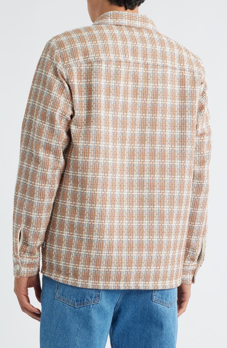 Wax London Whiting Plaid Recycled Cotton Blend Shirt Jacket, Alternate, color, Tan / Multi
