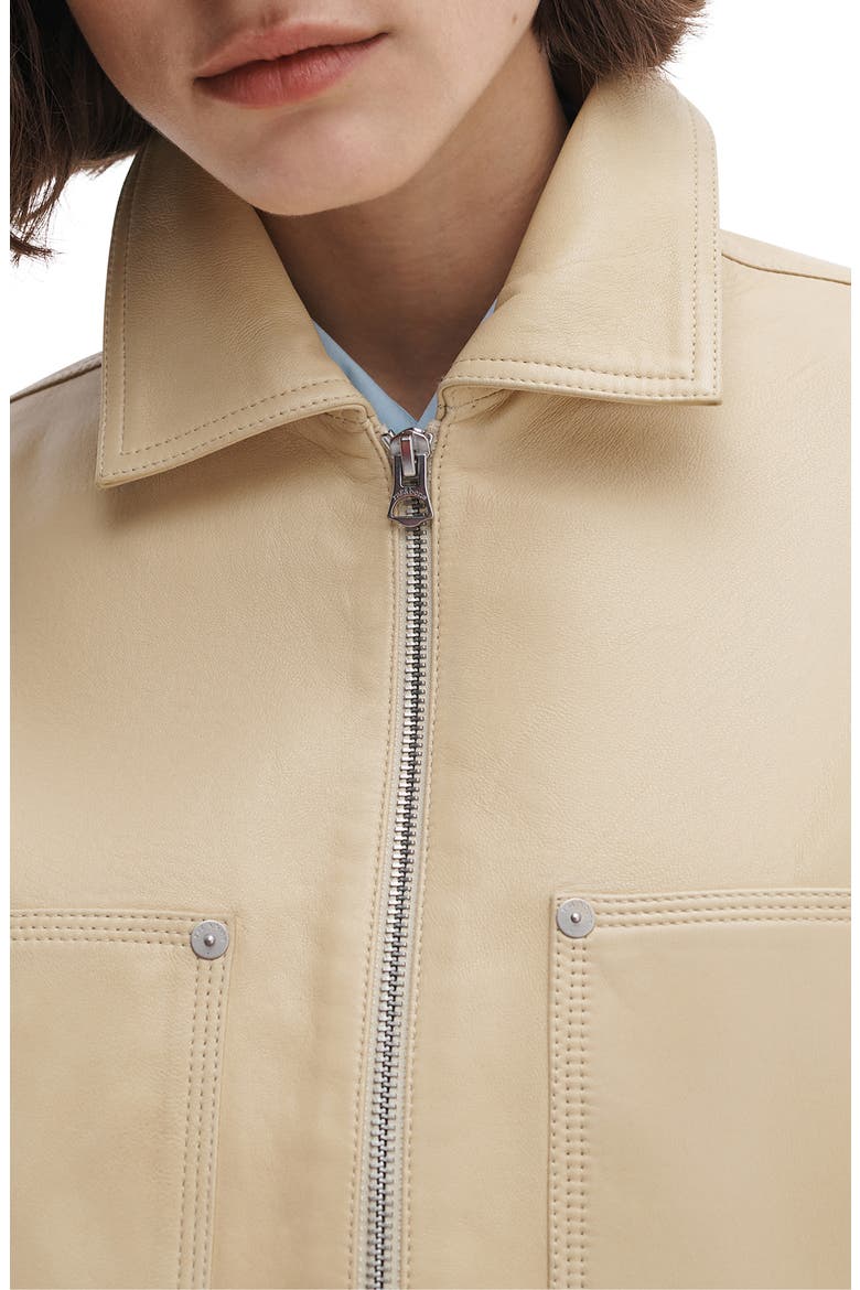 Sid Leather Jacket, Alternate, color, PALE YELLOW