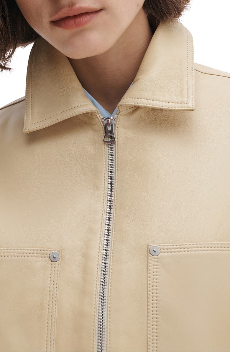 rag & bone Sid Leather Jacket, Alternate, color, Pale Yellow