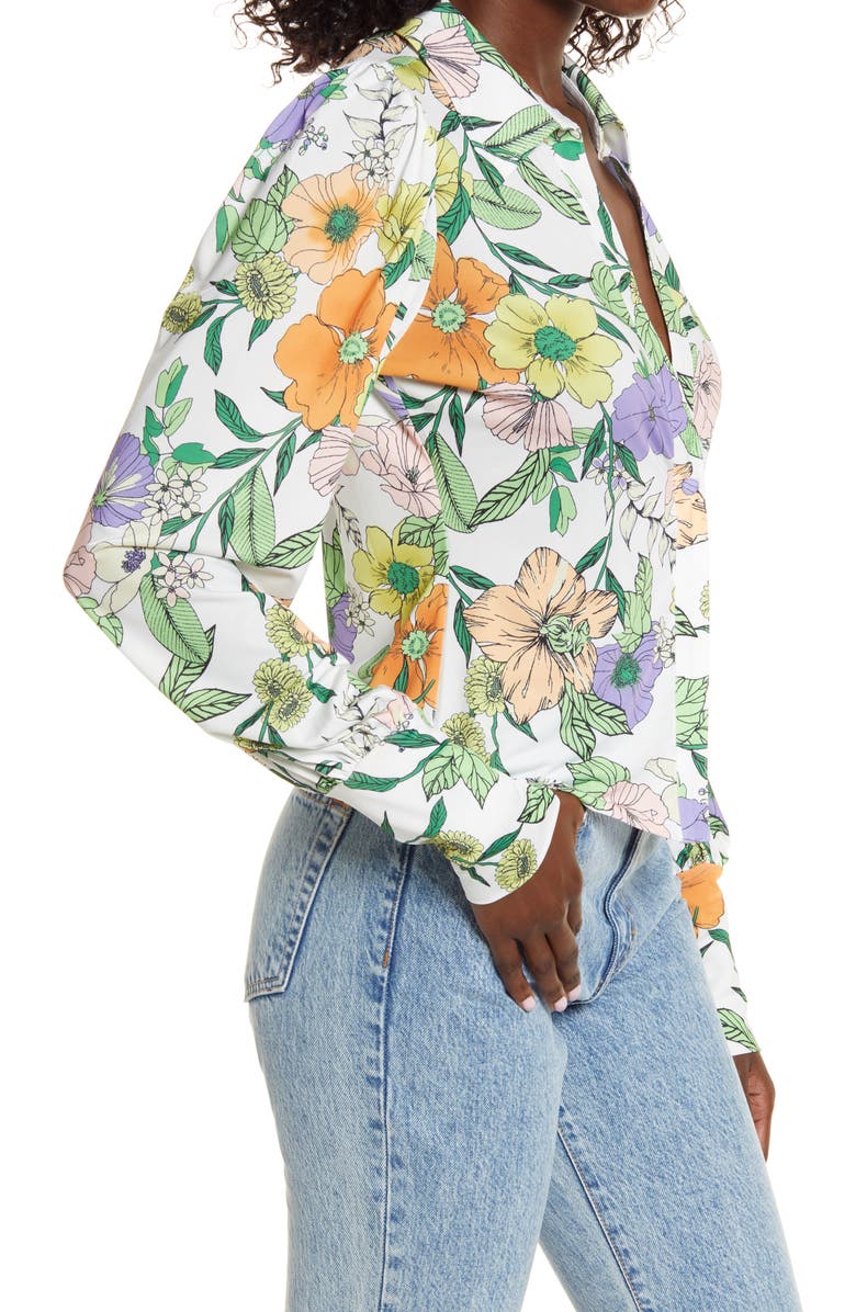 AFRM Zayne Tie Dye Print Blouse, Alternate, color, 