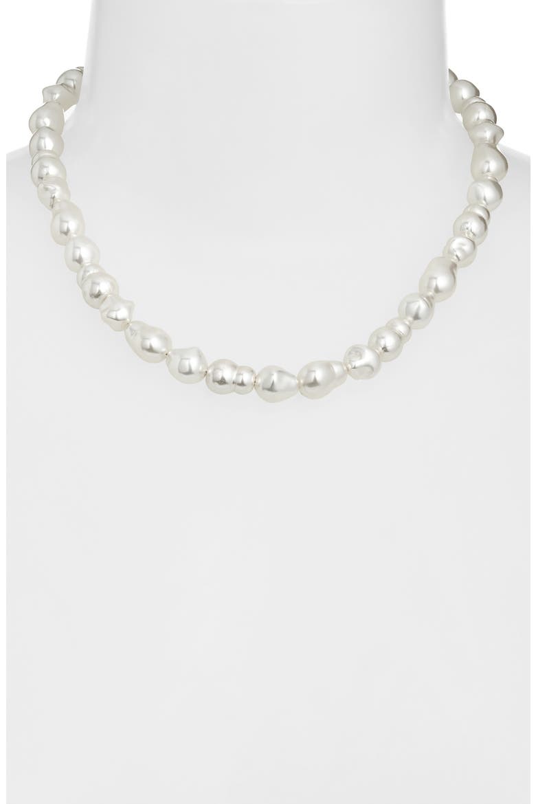 Faux Pearl Collar Necklace, Alternate, color, CHAMPAGNE- GOLD