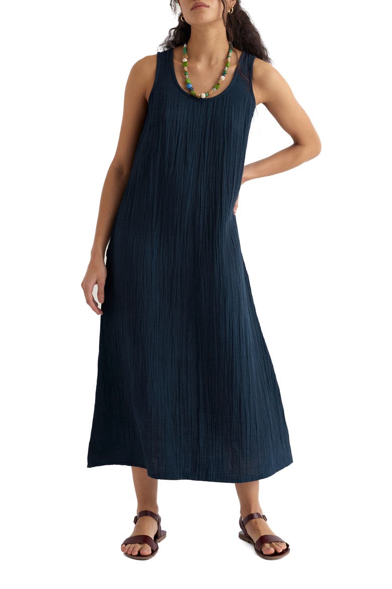 Helleborne Sleeveless Organic Cotton Dress, Main, color, MARITIME