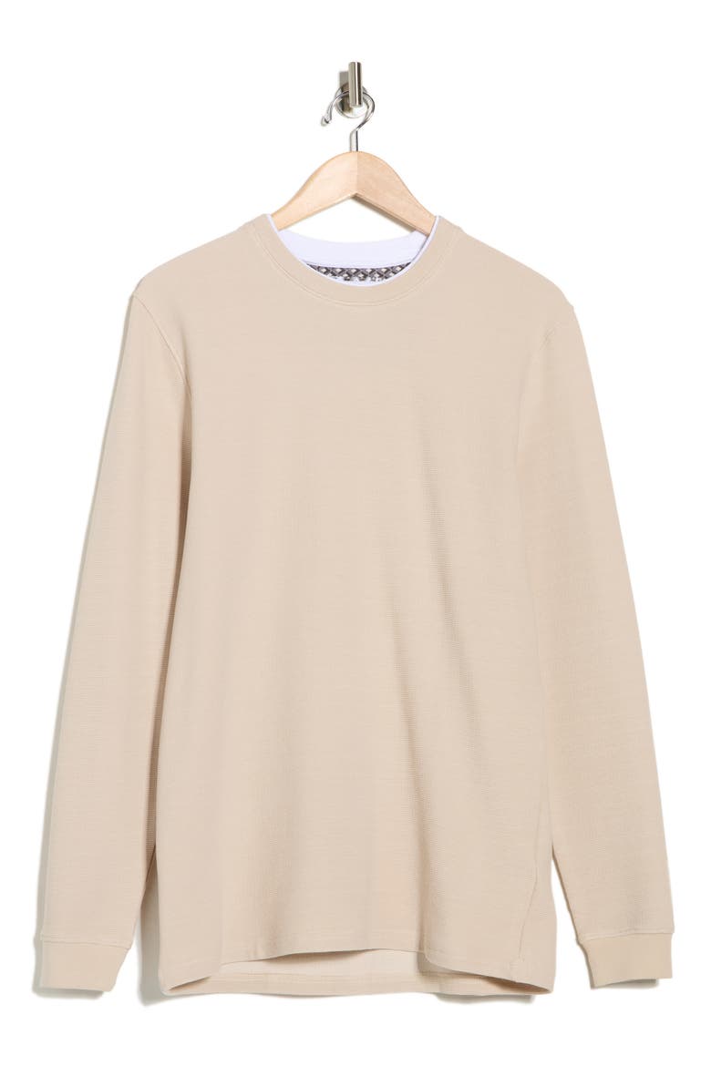 Textured Long Sleeve T-Shirt, Alternate, color, SAND