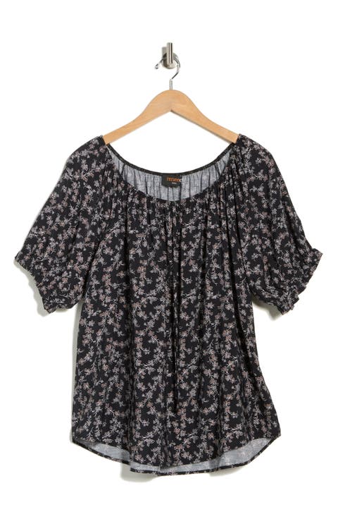 Floral Short Sleeve Top (Plus)