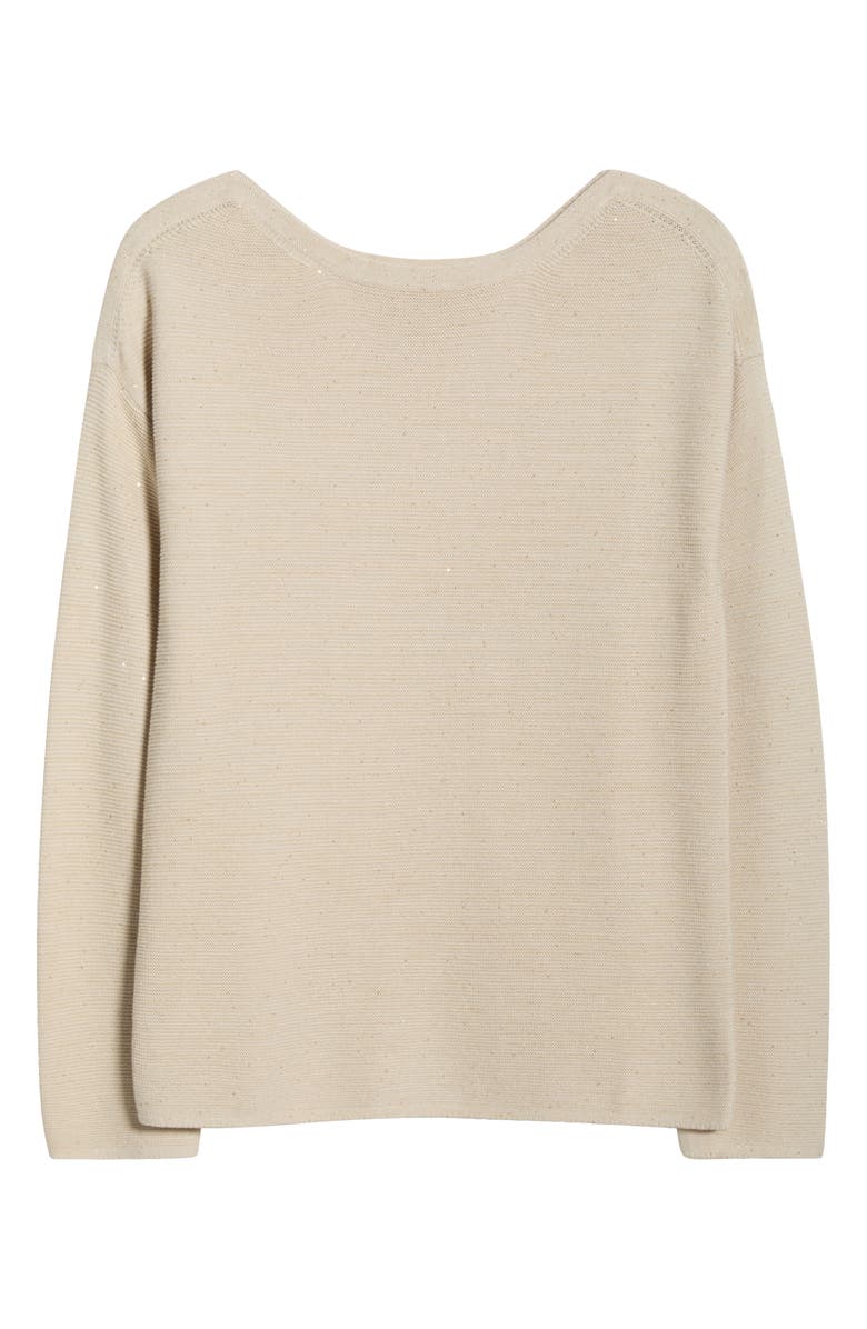 Tommy Bahama Crystal Sands Sequin Relaxed Fit Cotton Blend Sweater, Alternate, color, Seedpearl